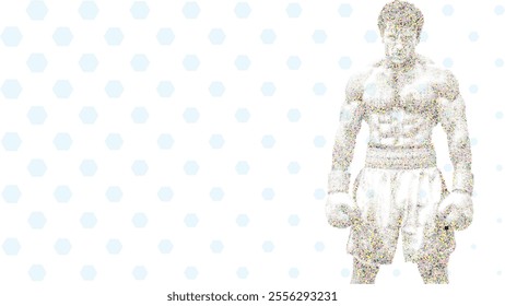 A silhouette vector from basic shape of a boxer athlete exercise routine