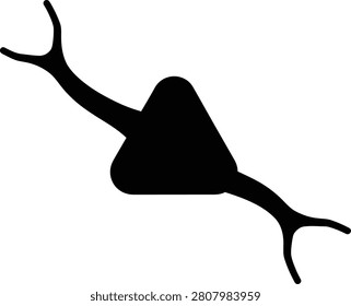 Silhouette vector of a biological nerve cell for medical design
