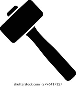 Silhouette vector black mallet hammer tool icon design