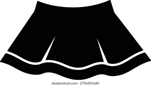 Silhouette vector of a black mini skirt apparel item design