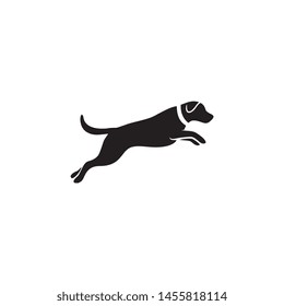 Silhouette vector of a black and white jumping dog
