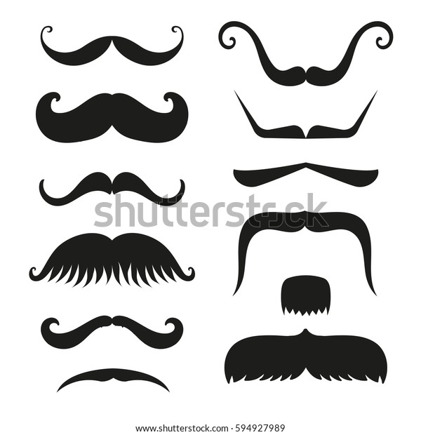 Silhouette Vector Black White Mustache Hair Stock Vector (Royalty Free ...