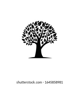 silhouette vector of black and white trees