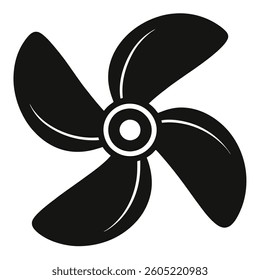 silhouette vector of a boat propeller, black boat propeller.