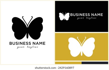 plantilla de logotipo de mariposa vector de silueta