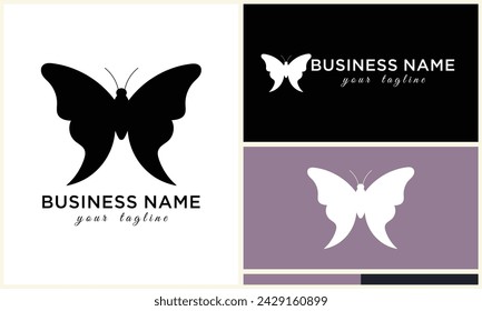 silhouette vector butterfly logo template