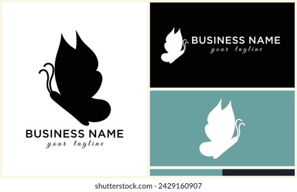 silhouette vector butterfly logo template