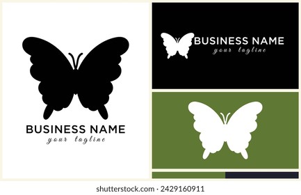 plantilla de logotipo de mariposa vector de silueta