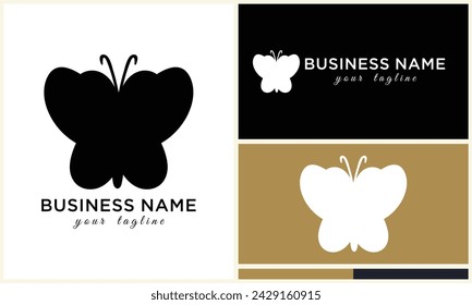 silhouette vector butterfly logo template