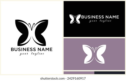 silhouette vector butterfly logo template