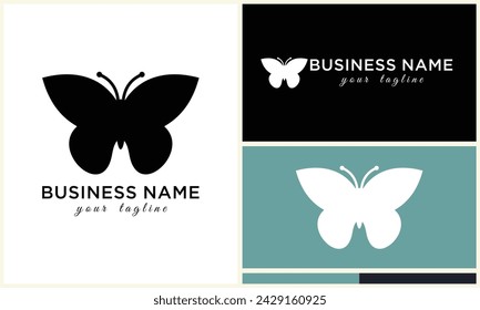 silhouette vector butterfly logo template