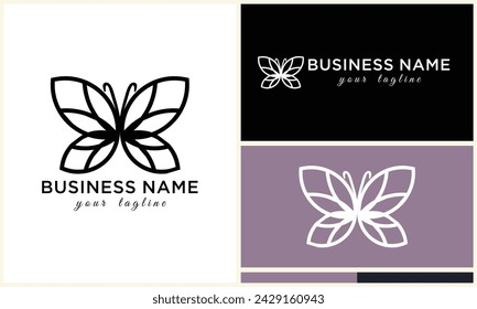 silhouette vector butterfly logo template