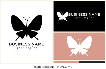 silhouette vector butterfly logo template
