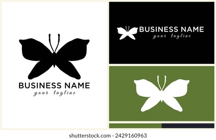 silhouette vector butterfly logo template