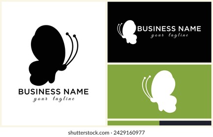 silhouette vector butterfly logo template