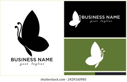 silhouette vector butterfly logo template