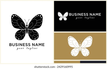 silhouette vector butterfly logo template
