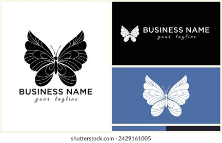 Silhouette Vektor Schmetterling Logo Vorlage