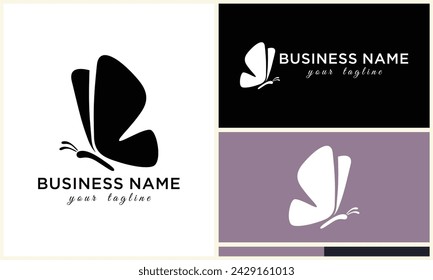 silhouette vector butterfly logo template