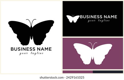 silhouette vector butterfly logo template