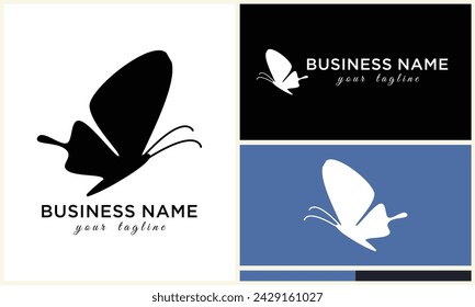 silhouette vector butterfly logo template