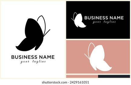 silhouette vector butterfly logo template