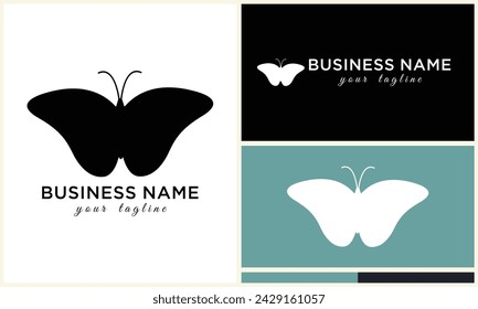 plantilla de logotipo de mariposa vector de silueta