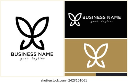 silhouette vector butterfly logo template