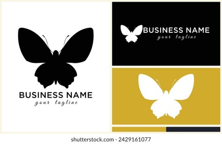 silhouette vector butterfly logo template