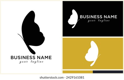 silhouette vector butterfly logo template