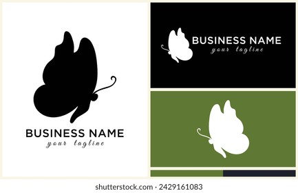 plantilla de logotipo de mariposa vector de silueta