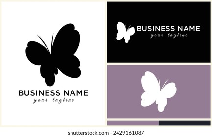 silhouette vector butterfly logo template