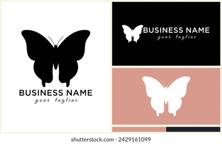 plantilla de logotipo de mariposa vector de silueta