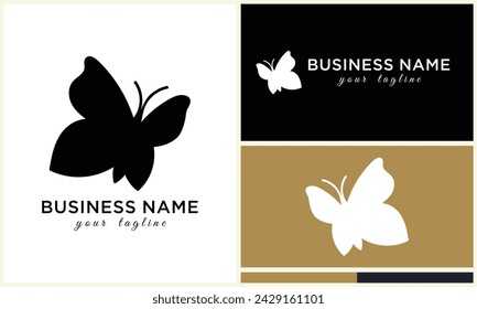 silhouette vector butterfly logo template