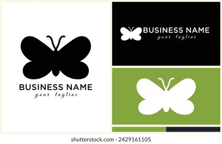 silhouette vector butterfly logo template