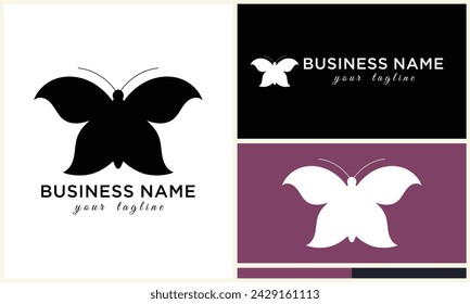 Silhouette Vektor Schmetterling Logo Vorlage