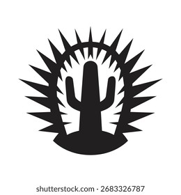 Silhouette vector of cactus plant