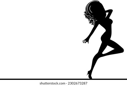 "Caricatura del vector de la silueta: El estilizado ardid de una joven sexy joven"
"Silhouette de caricatura chic: Joven golpeando una rosa elegante"
"Ilustración vectorial: La rosa de moda de una joven silueta"