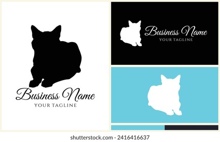plantilla de logotipo del gato vector de silueta
