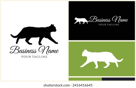 silhouette vector cat logo template