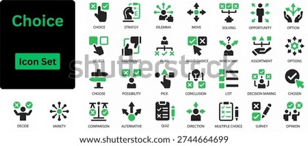 Silhouette vector of Choice icon set