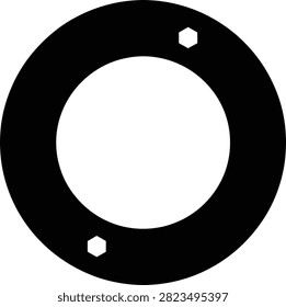 Silhouette vector circular industrial washer hardware mechanical component graphic design