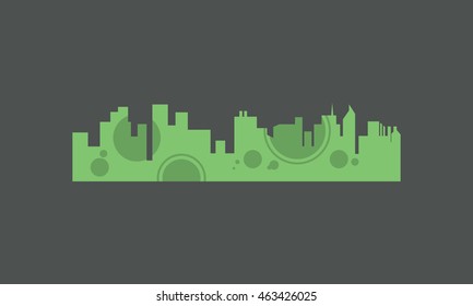 Silhouette of vector city design beautiful illustration