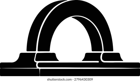 Silhouette vector of classic architectural arch bridge element graphic design
