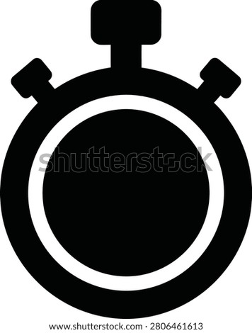 Silhouette vector of a classic stopwatch timer clock icon design