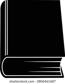 Silhouette vector closed hardback book study and literature icon design
