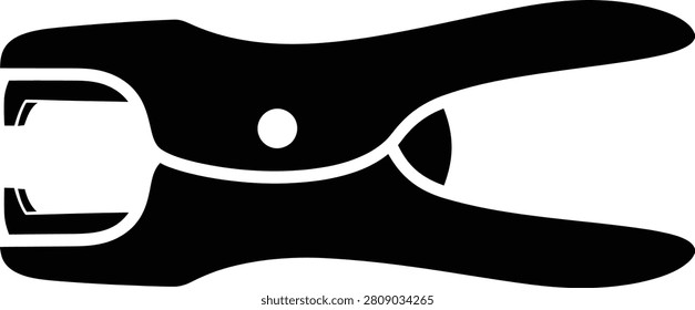 Silhouette vector clothespin icon for laundry and household utility design
