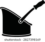 Silhouette vector coal scuttle bucket for fireplace heating fuel design