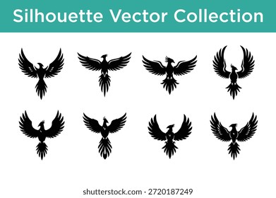 Colección de Vector de la silueta de pájaros aislados en el fondo blanco