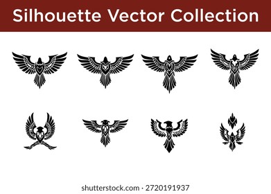Colección de Vector de la silueta de pájaros aislados en el fondo blanco